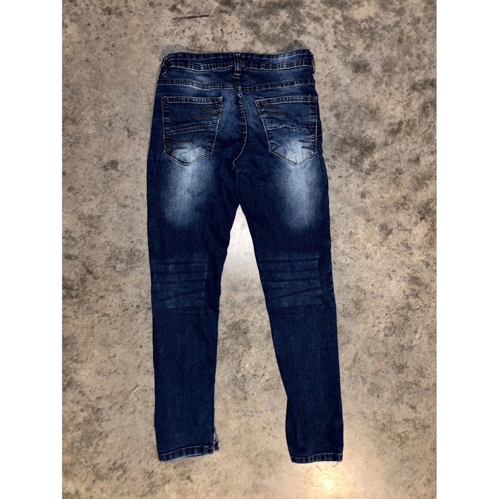 Huntington Beach Club Jeans Mens 30X30 Stretch Blue Denim Skinny Fit Distressed